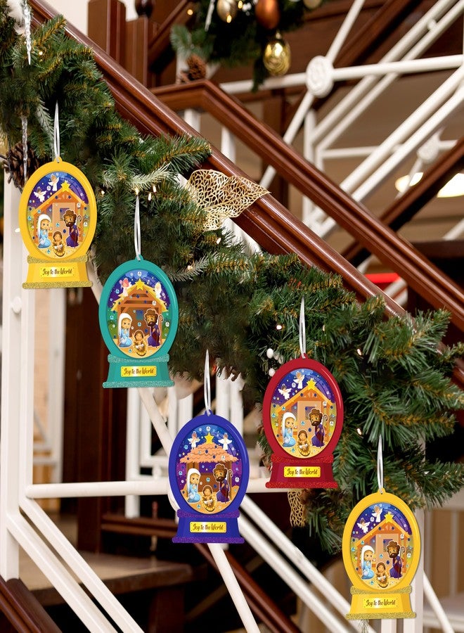 80UncleKimby 16PCS Christian Christmas Nativity Snow Globe Ornaments Crafts Kit, Make Your Own Religious Jesus Birth Scene Stickers Decorations Winter Holiday Birthday Gifts Party Favors Supplies - Image 2